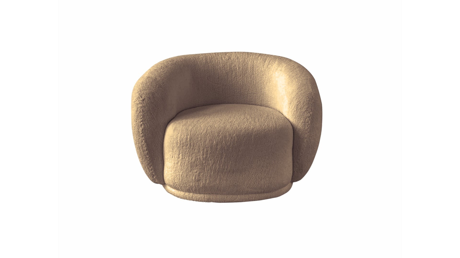 Sessel Bohne 1-Sitzer Lounch-Couch in Teddy-Plüschstoff