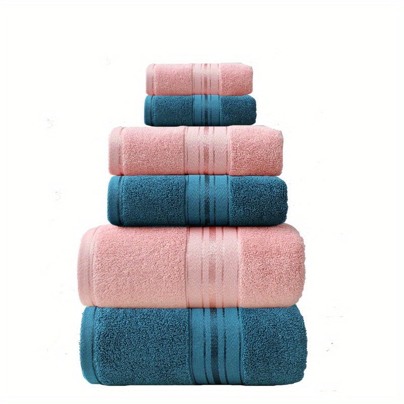 6er-Set Handtücher und Badetücher, Hochwertiges Hotelhandtuch-Set, 2 quadratische Handtücher, 2 Handtücher, 2 Badetücher, weich und hautfreundlich, sehr saugfähig