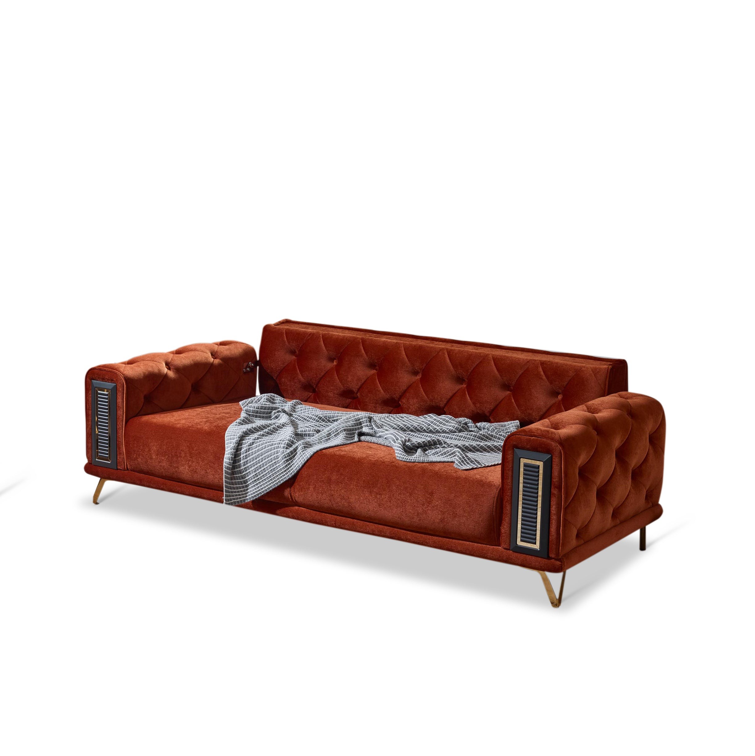 Couchgarnitur Polstergarnitur Diamond 3 Sitzer mit Bettfunktion