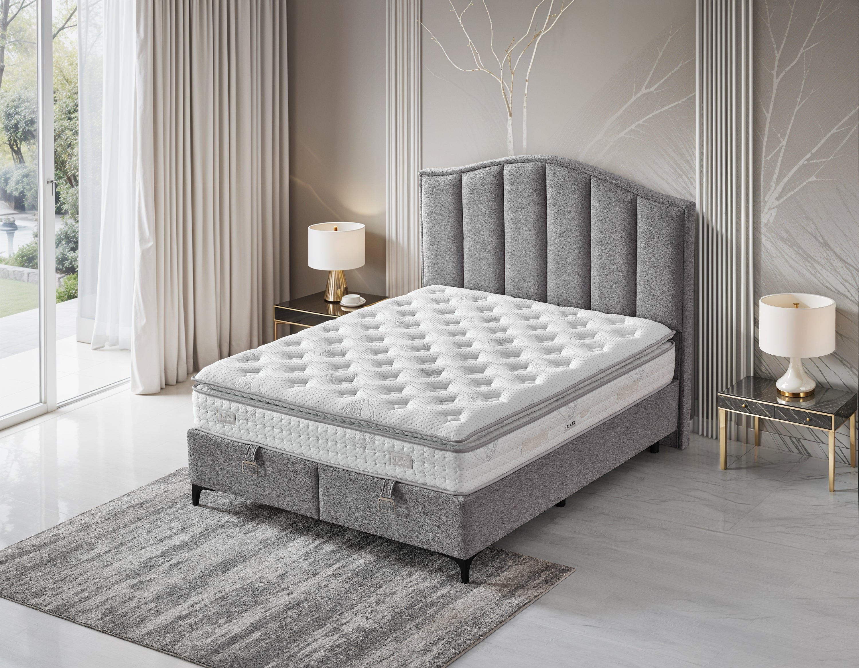Boxspringbett ARES mit Bettkasten inkl. Matratze