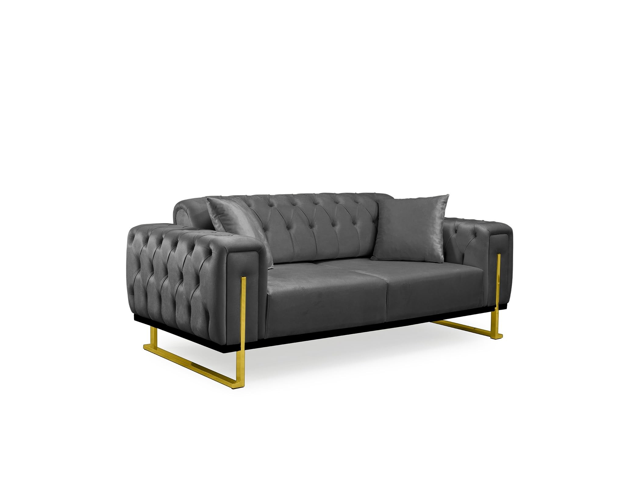 Bienne Furniture Couchgarnitur Harmonie 3-Sitzer+2-Sitzer+Sessel (Gold Farben, Anthrazit)