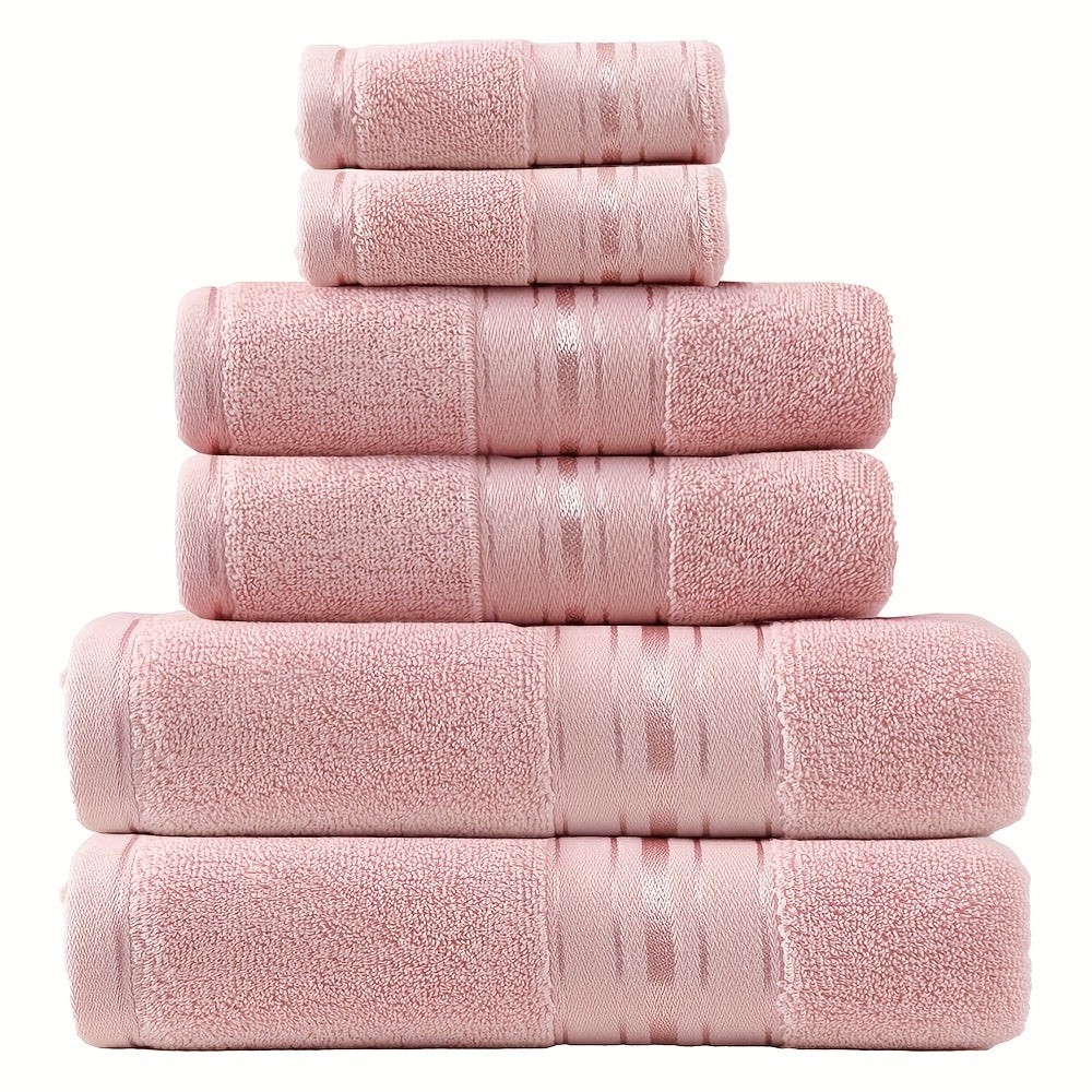 6er-Set Handtücher und Badetücher, Hochwertiges Hotelhandtuch-Set, 2 quadratische Handtücher, 2 Handtücher, 2 Badetücher, weich und hautfreundlich, sehr saugfähig