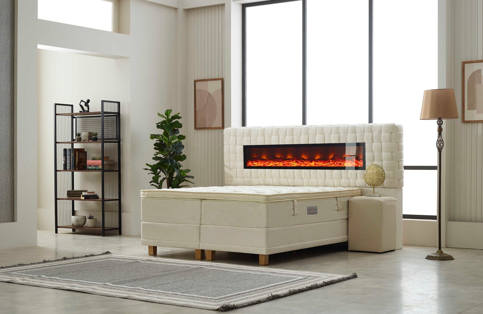 Magnolia Boxspringbett mit Bettkasten inkl. Matratze + Topper