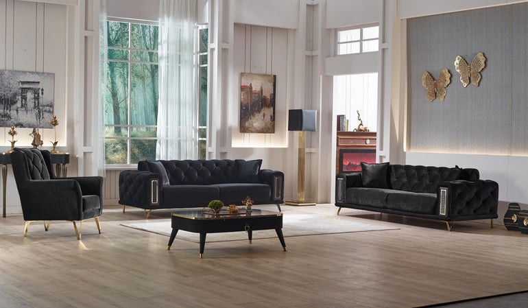 Couchgarnitur Polstergarnitur Diamond 3 Sitzer mit Bettfunktion