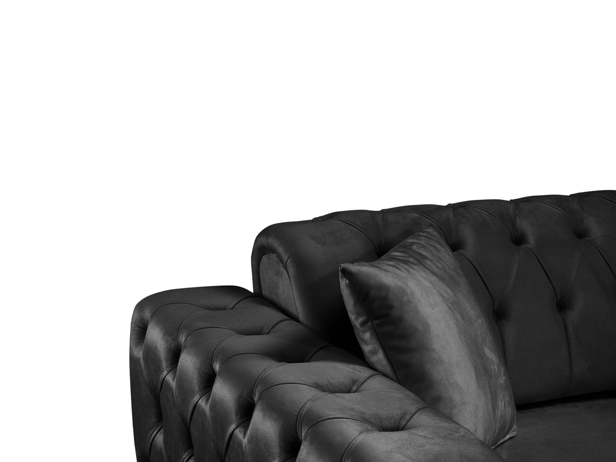 Bienne Furniture Couchgarnitur Harmonie 3-Sitzer+2-Sitzer+Sessel (Schwarz Farben, Schwarz)