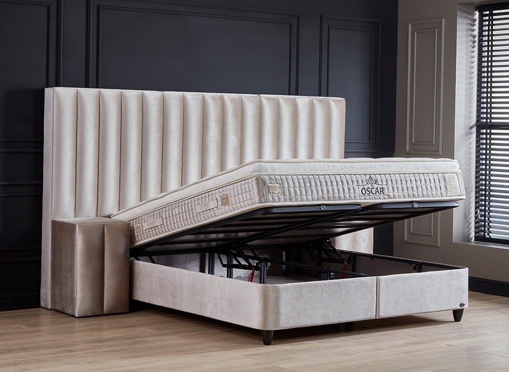 Boxspringbett Polsterbett OSCAR mit Stauraumkasten inkl. Matratze