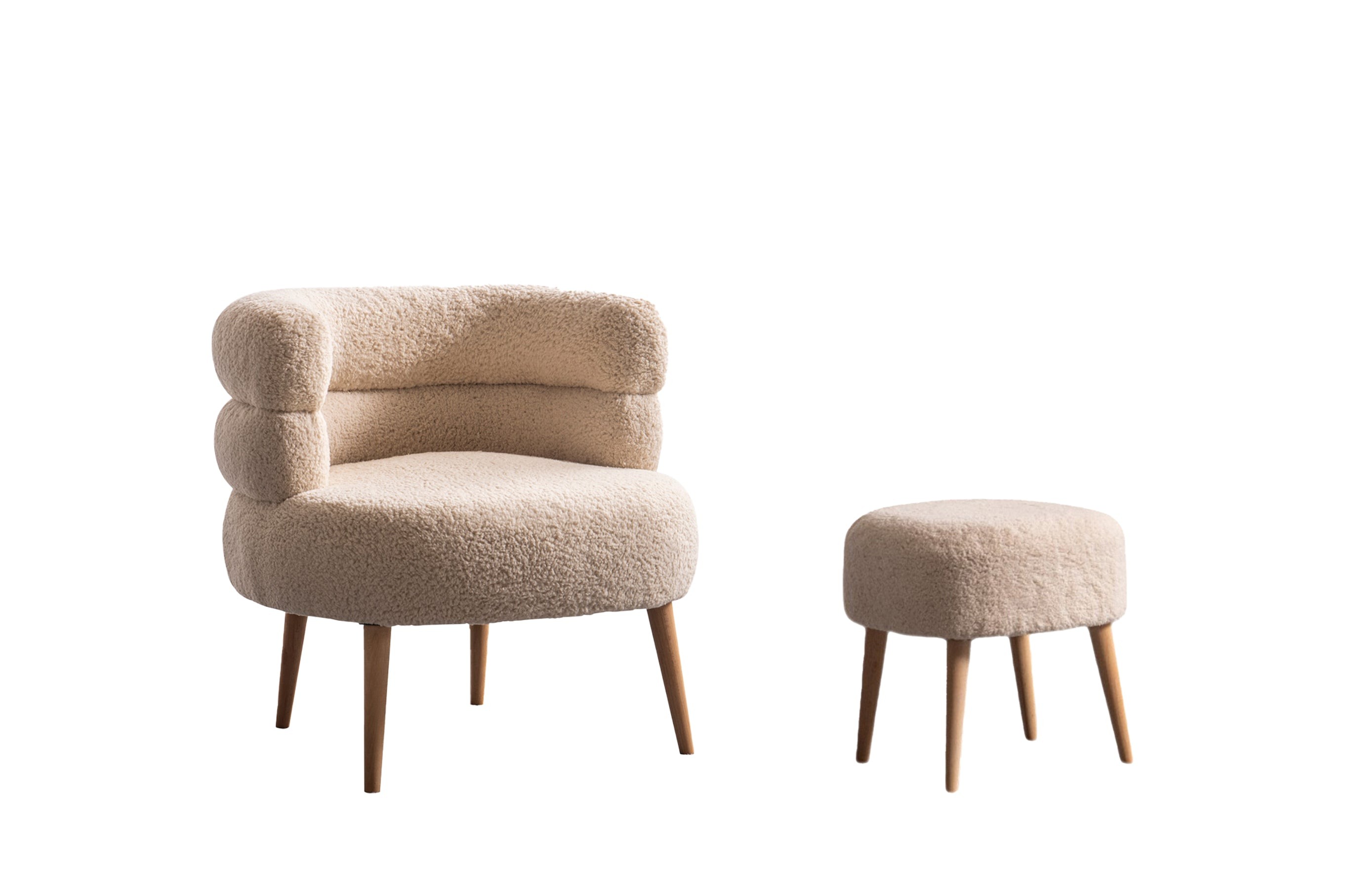 Barel Lounge -Set in Teddy-Plüschstoff