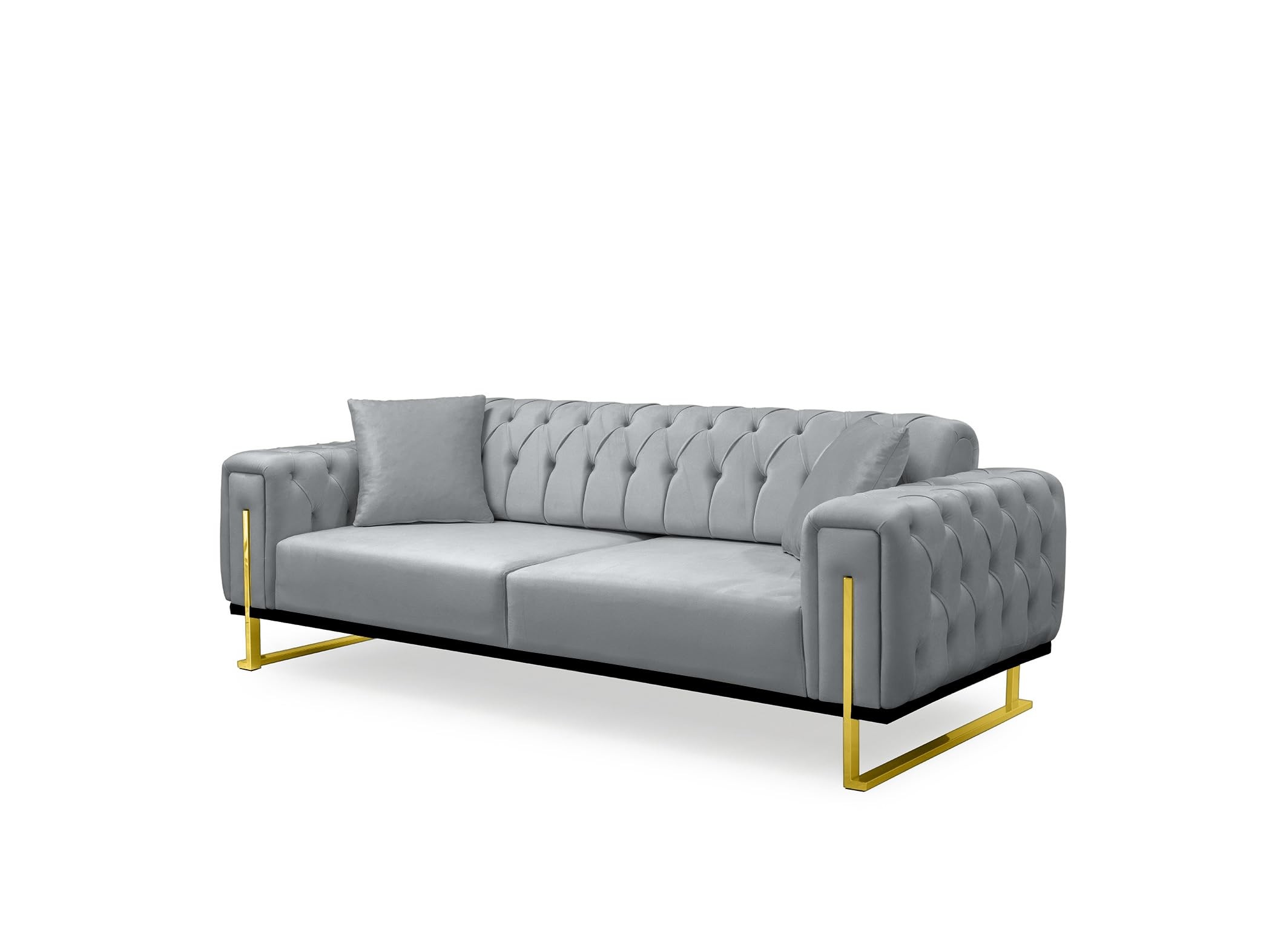 Bienne Furniture Couchgarnitur Harmonie 3-Sitzer+2-Sitzer+Sessel (Gold Farben, Grau)