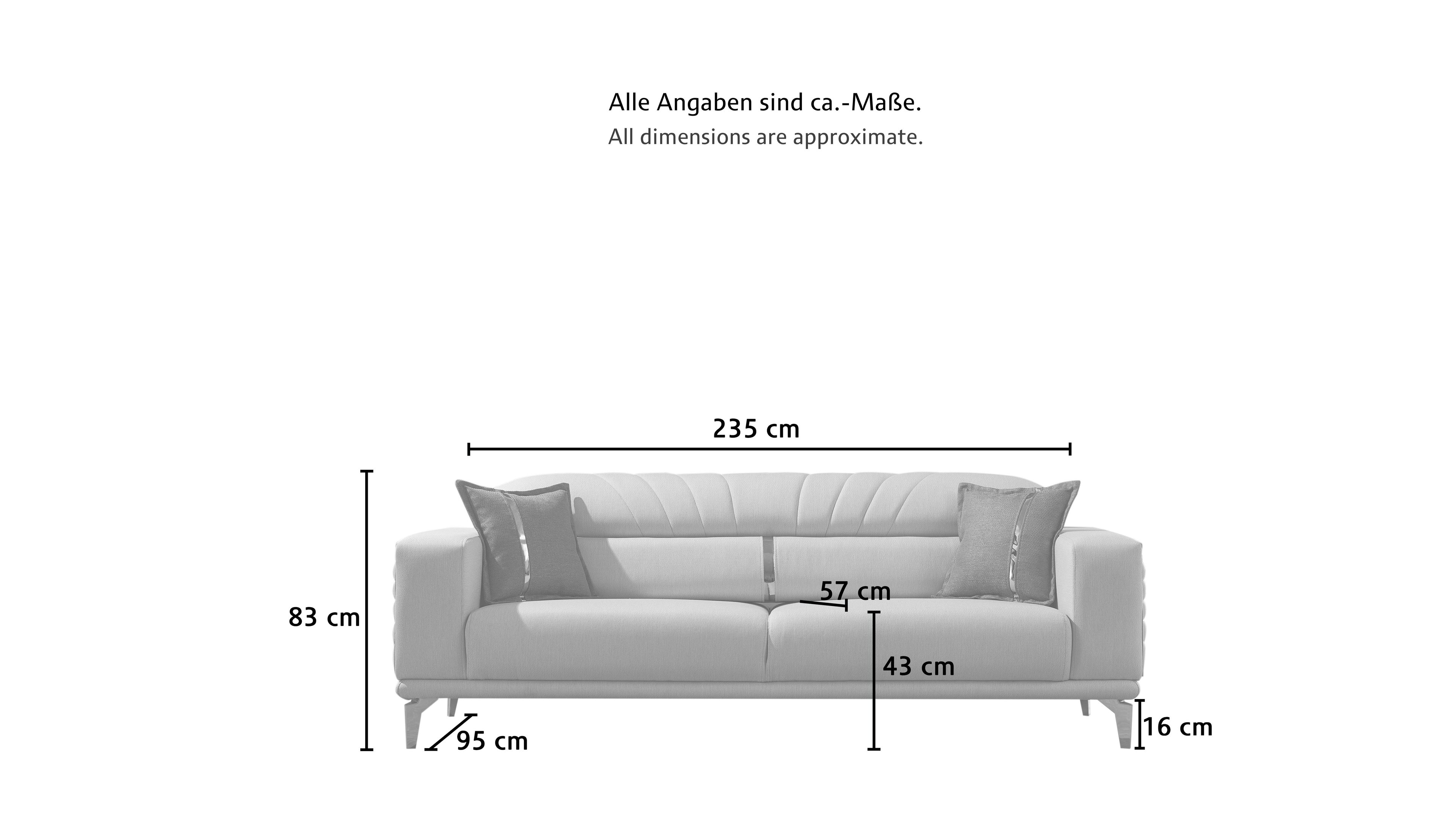 Couchgarnitur Polstergarnitur Valerix in 3 versch. Farben Sit-Varianten wählbar