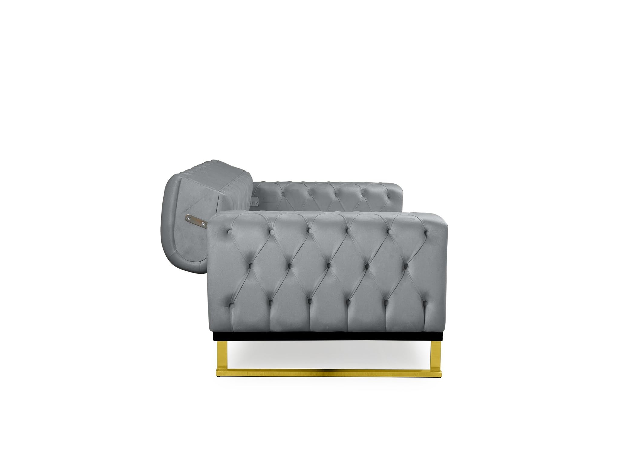 Bienne Furniture Couchgarnitur Harmonie 3-Sitzer+2-Sitzer+Sessel (Gold Farben, Grau)