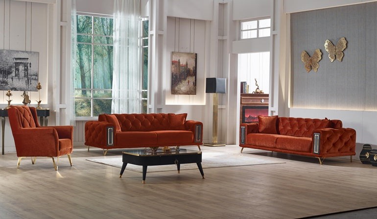 Couchgarnitur Polstergarnitur Diamond 3 Sitzer mit Bettfunktion