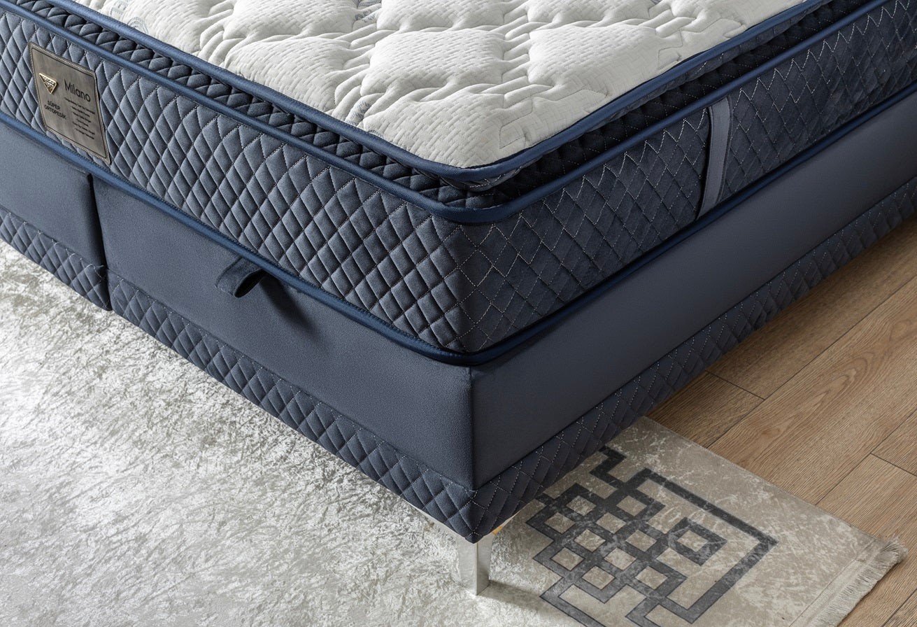 Boxspringbett MİLANO, mit Bettkasten inkl. Matratze