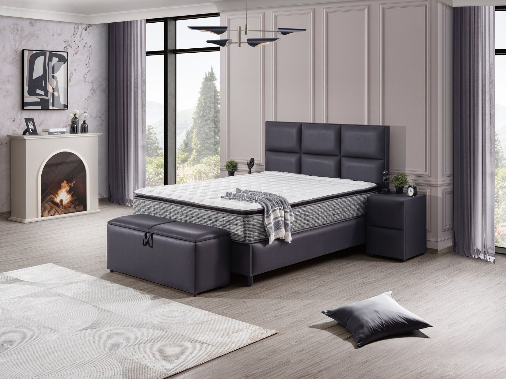Boxspringbett WIEN mit Bettkasten inkl. Matratze