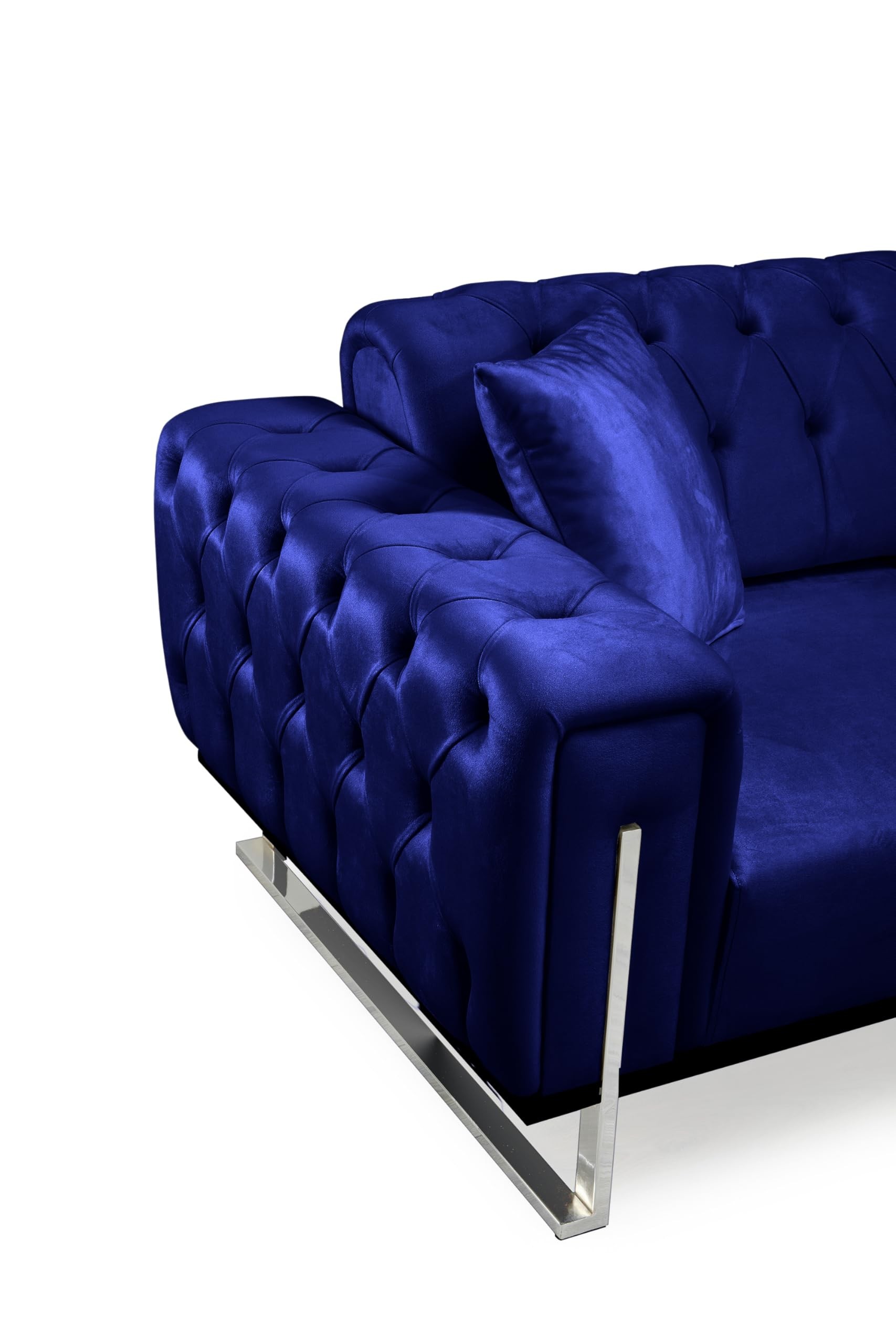 Bienne Furniture Couchgarnitur Harmonie 3-Sitzer+2-Sitzer+Sessel (Chrom Farben, Blau)