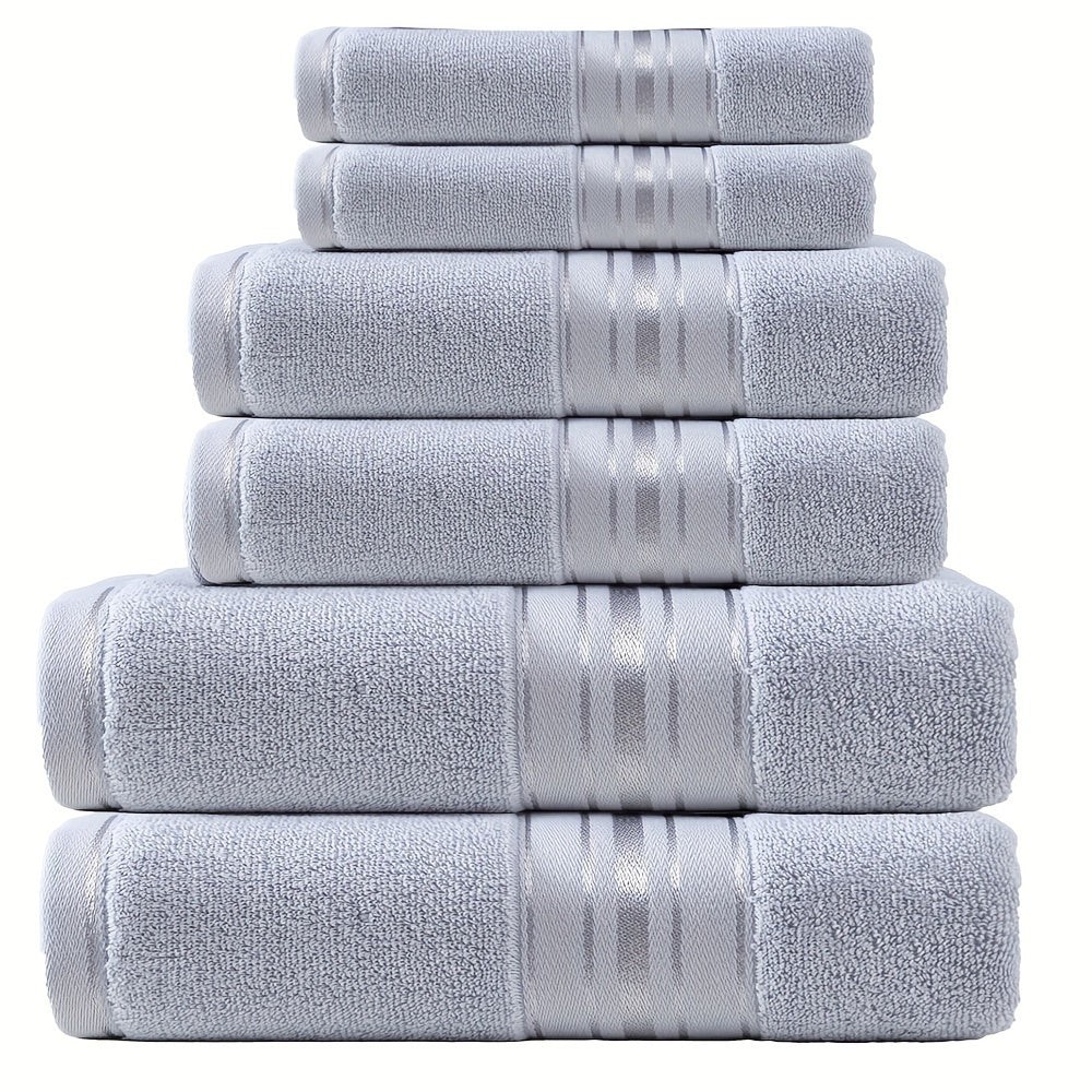 6er-Set Handtücher und Badetücher, Hochwertiges Hotelhandtuch-Set, 2 quadratische Handtücher, 2 Handtücher, 2 Badetücher, weich und hautfreundlich, sehr saugfähig