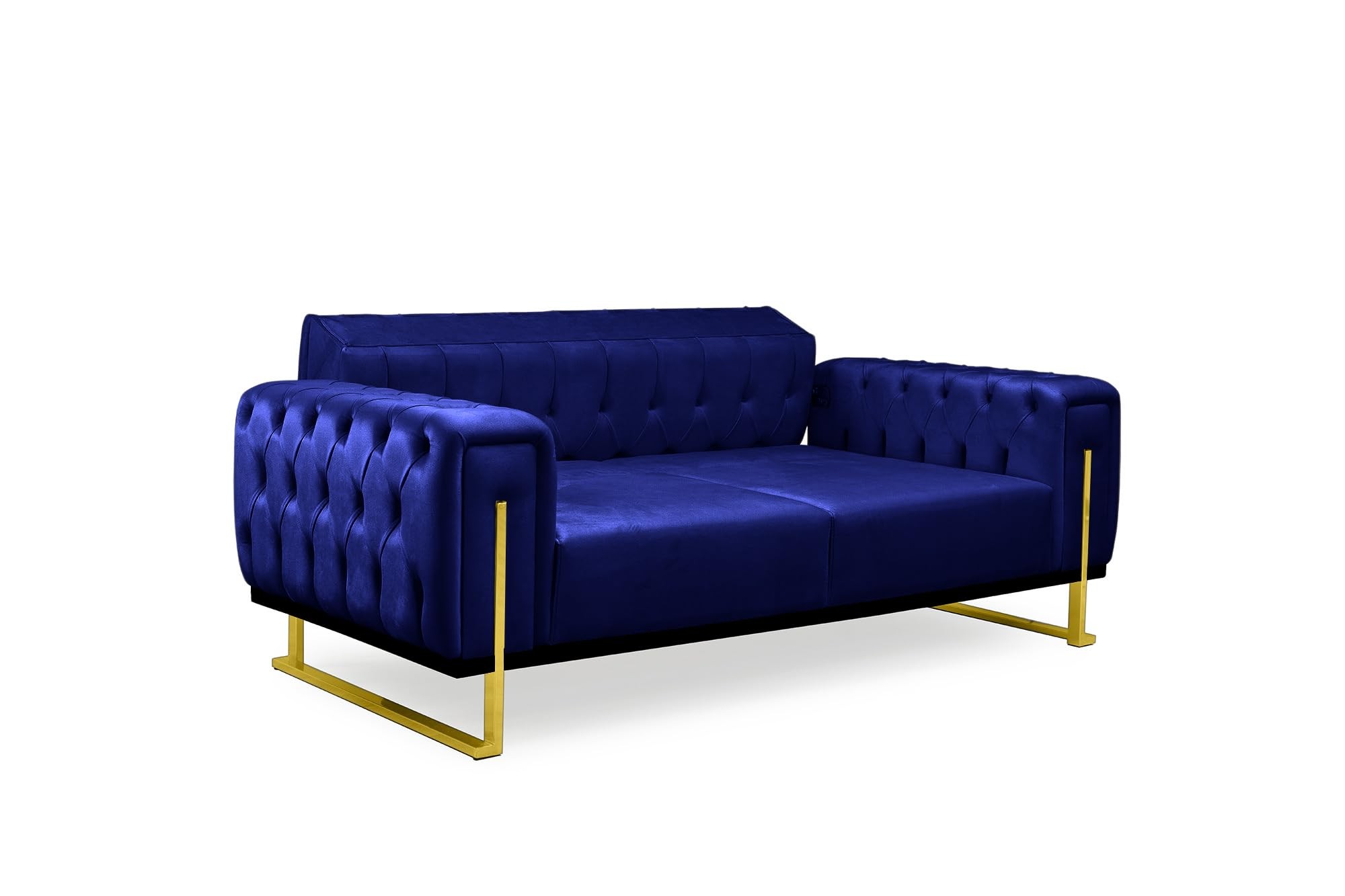 Bienne Furniture Couchgarnitur Harmonie 3-Sitzer+2-Sitzer+Sessel (Gold Farben, Blau)