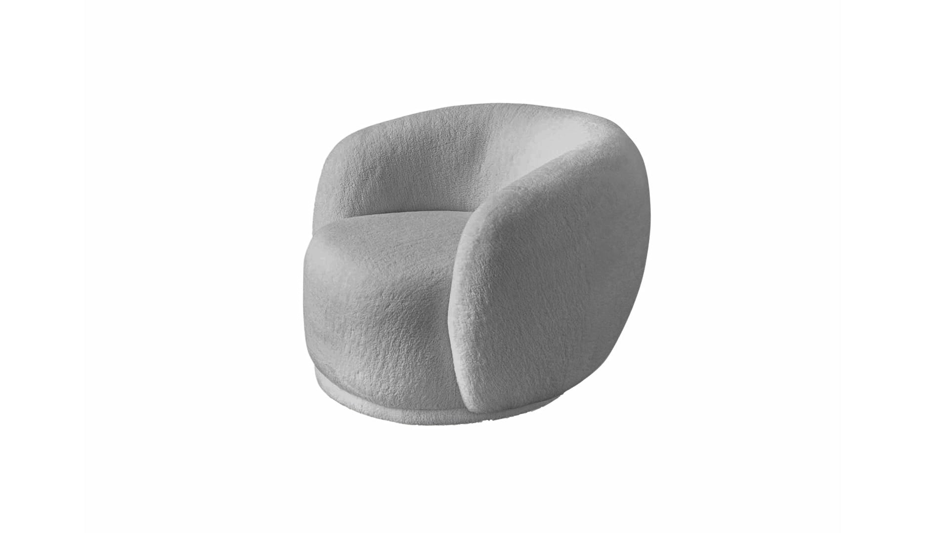 Sessel Bohne 1-Sitzer Lounch-Couch in Teddy-Plüschstoff