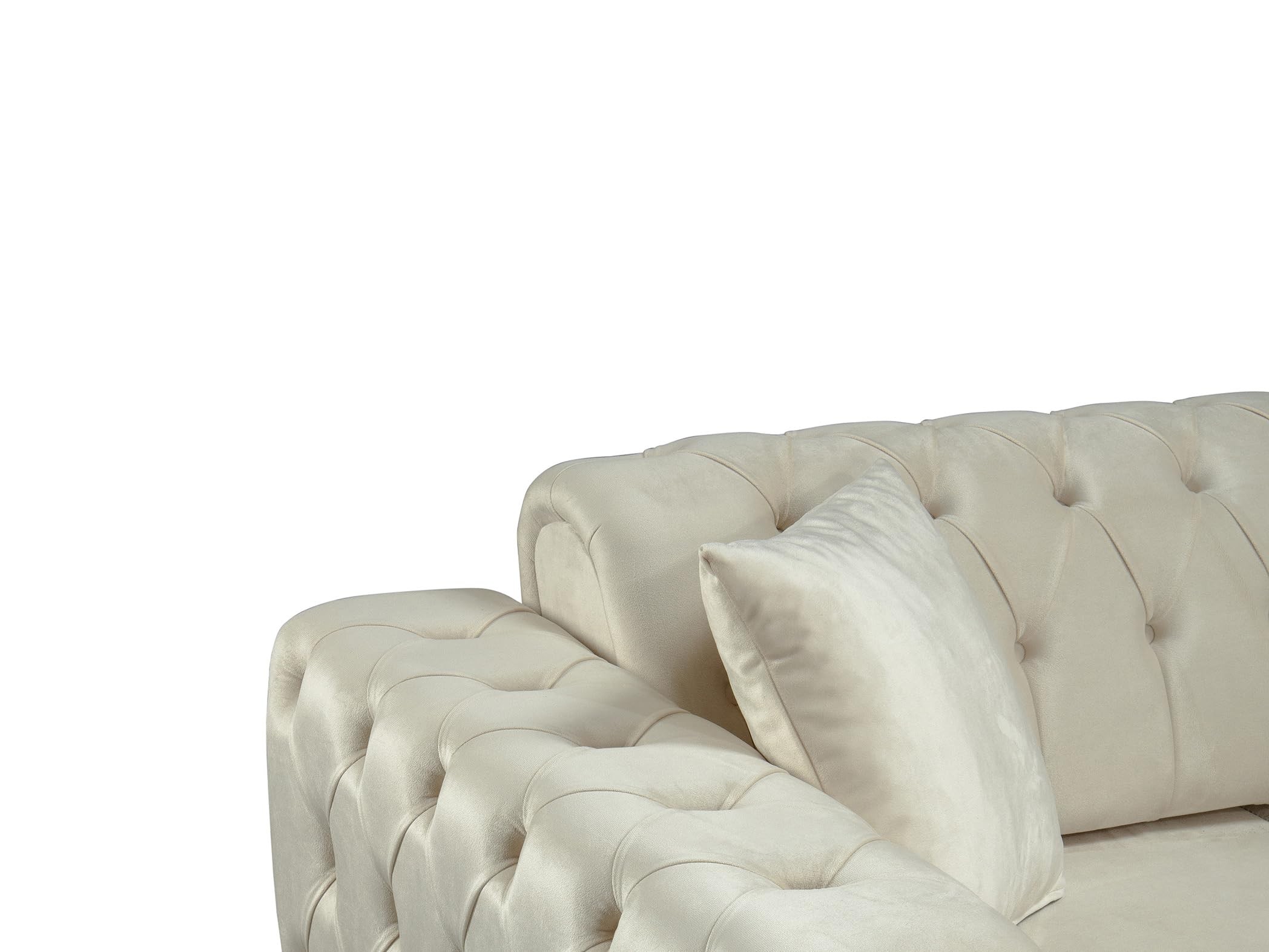 Bienne Furniture Couchgarnitur Harmonie 3-Sitzer+2-Sitzer+Sessel (Gold Farben, Beige)