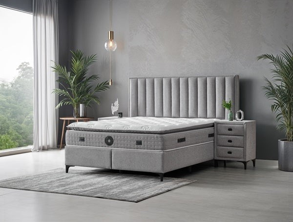 Boxspringbett PİANO, mit Bettkasten inkl. Matratze