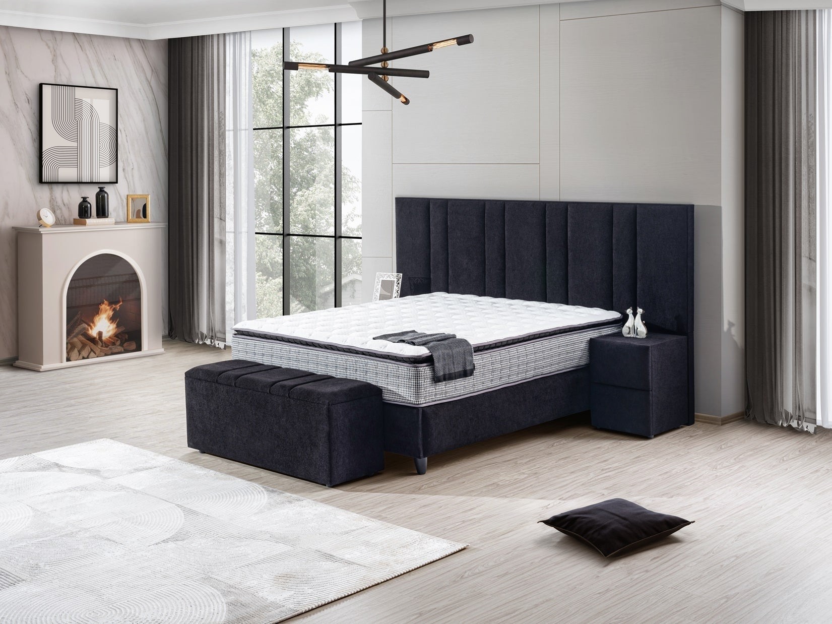 Boxspringbett MAJ mit Bettkasten inkl. Matratze
