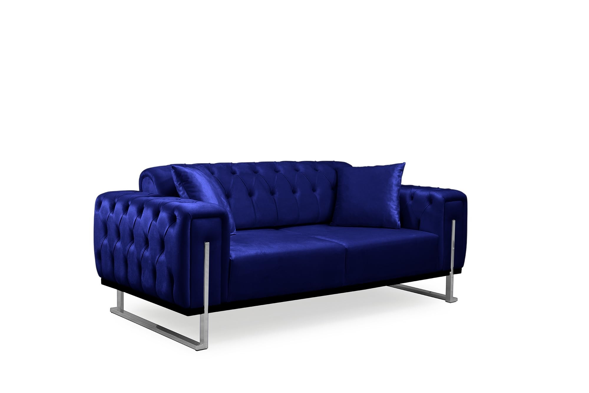 Bienne Furniture Couchgarnitur Harmonie 3-Sitzer+2-Sitzer+Sessel (Chrom Farben, Blau)
