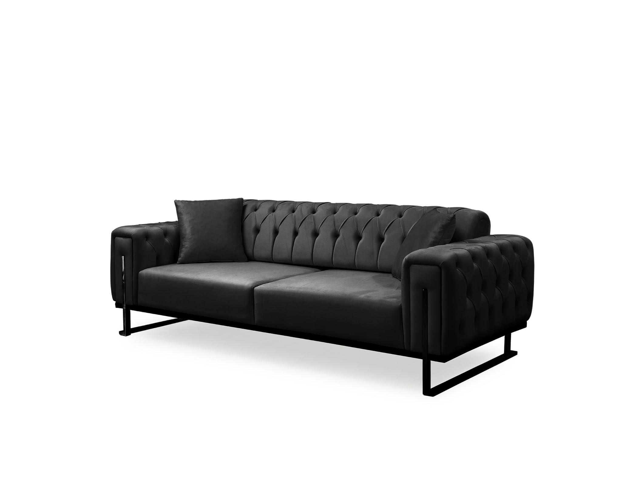 Bienne Furniture Couchgarnitur Harmonie 3-Sitzer+2-Sitzer+Sessel (Schwarz Farben, Schwarz)