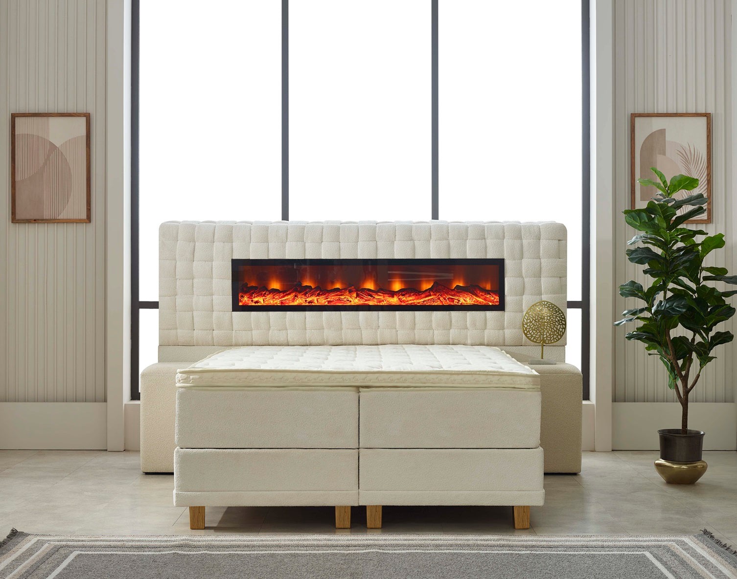 Magnolia Boxspringbett mit Bettkasten inkl. Matratze + Topper