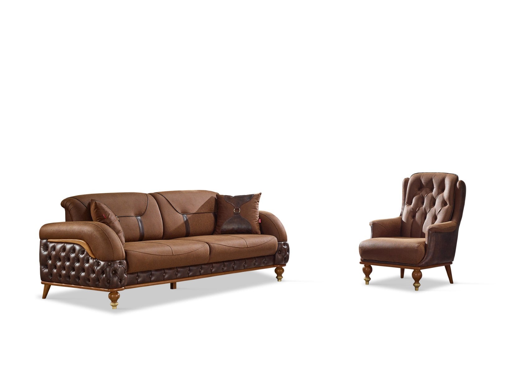 Couchgarnitur MONTE im Spar Set, 3-Sitzer mit Bettfunktion