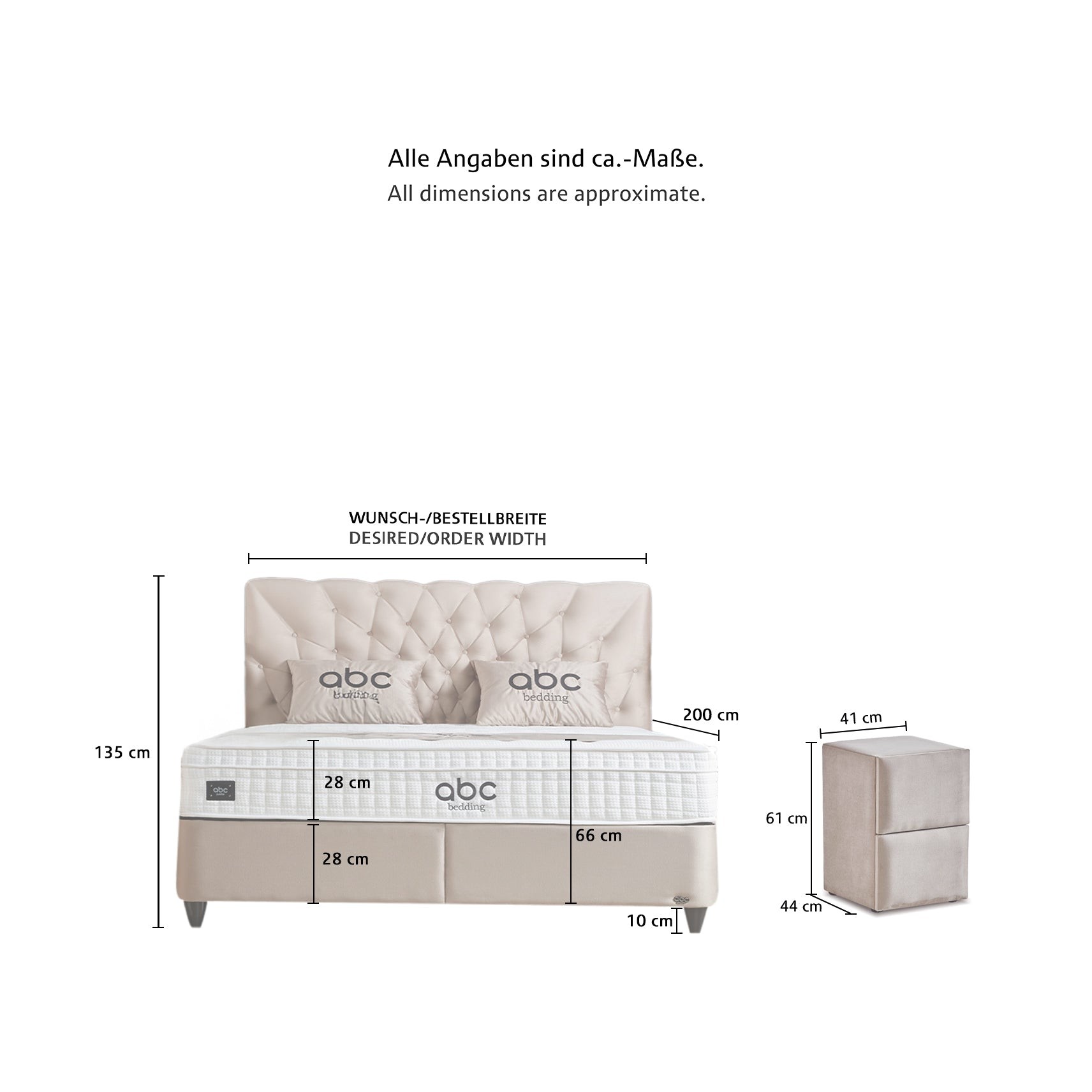 Abc bedding Boxspringbett OPERA, mit Bettkasten inkl. Matratze & Aufbauservice