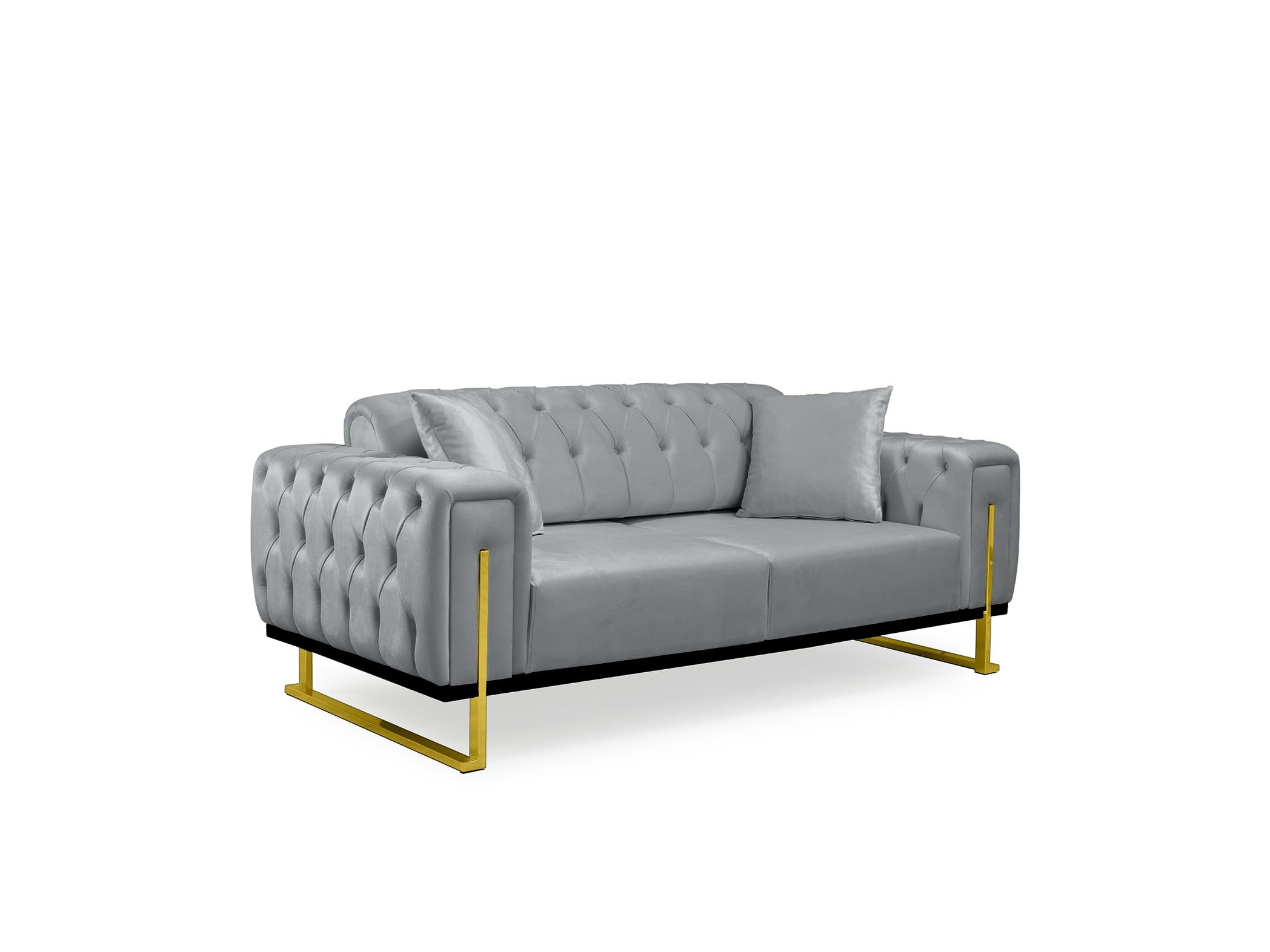 Bienne Furniture Couchgarnitur Harmonie 3-Sitzer+2-Sitzer+Sessel (Gold Farben, Grau)