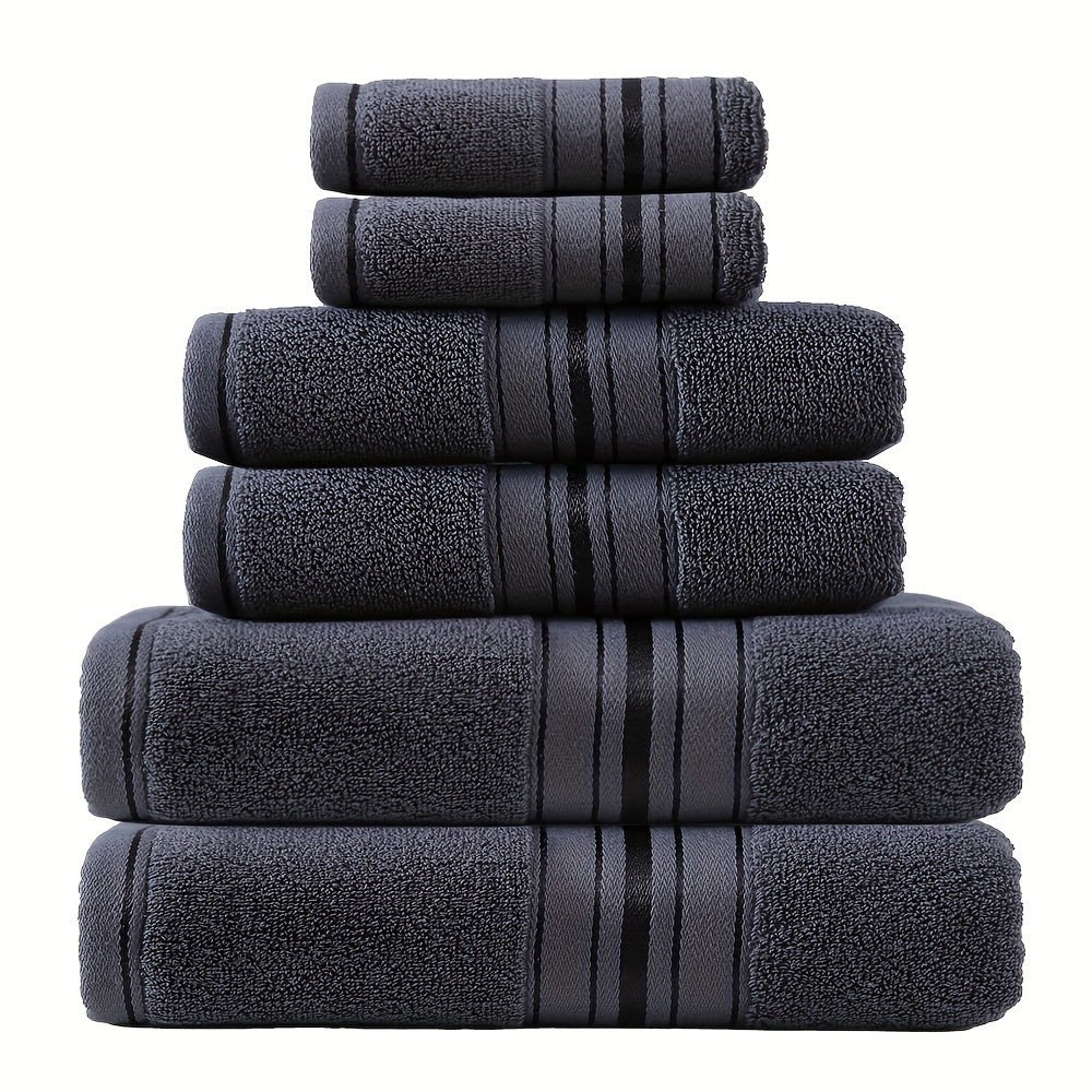 6er-Set Handtücher und Badetücher, Hochwertiges Hotelhandtuch-Set, 2 quadratische Handtücher, 2 Handtücher, 2 Badetücher, weich und hautfreundlich, sehr saugfähig