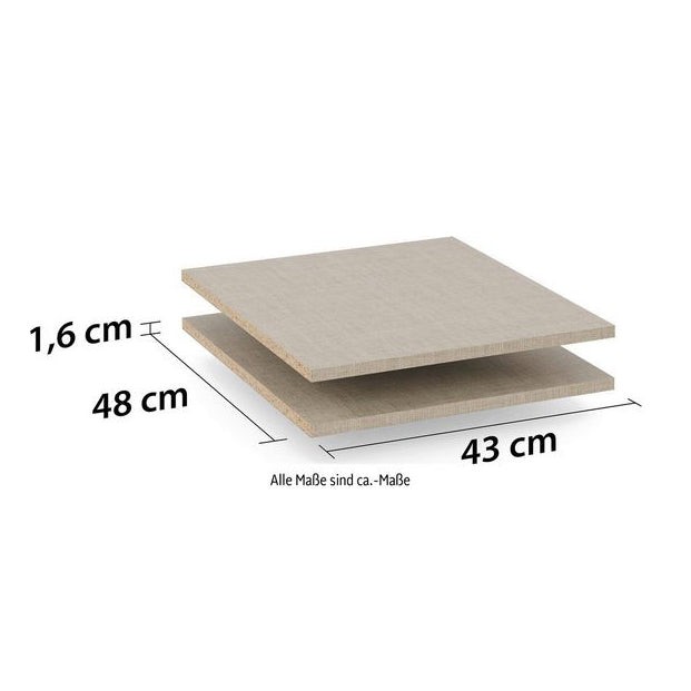 Einlegeboden Zubehör für -Schwebetürenschränke  2er-Set Breite 43 cm, Tiefe 48 cm