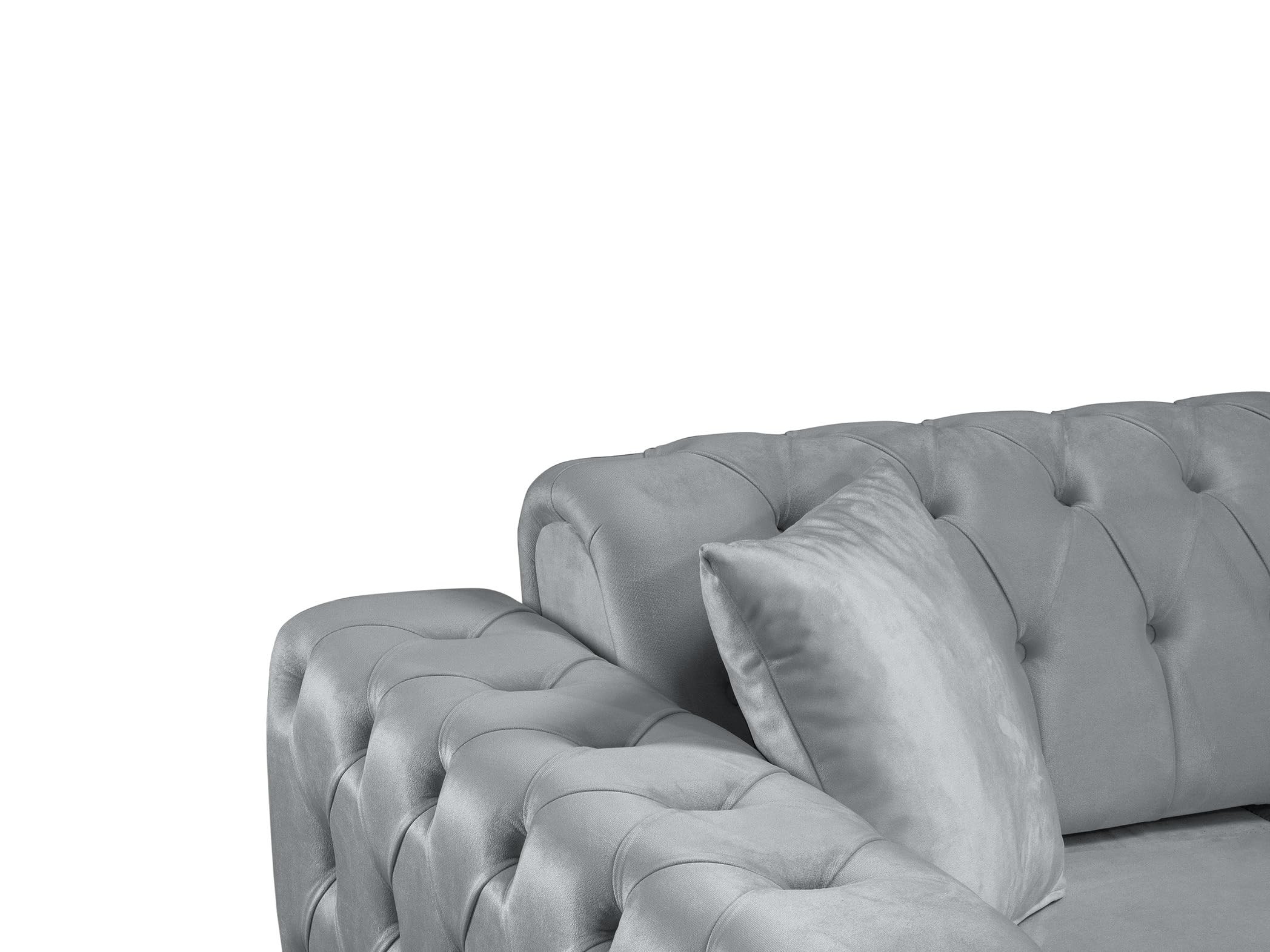 Bienne Furniture Couchgarnitur Harmonie 3-Sitzer+2-Sitzer+Sessel (Schwarz Farben, Grau)