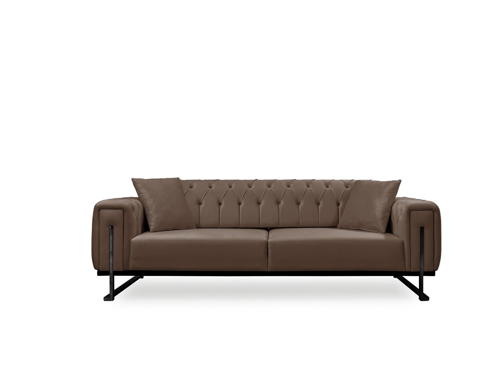 Bienne Furniture Couchgarnitur Harmonie 3-Sitzer+2-Sitzer+Sessel (Schwarz Farben, Braun)