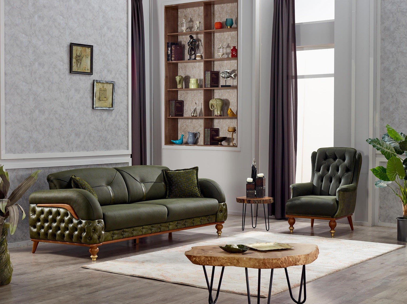 Couchgarnitur MONTE im Spar Set, 3-Sitzer mit Bettfunktion