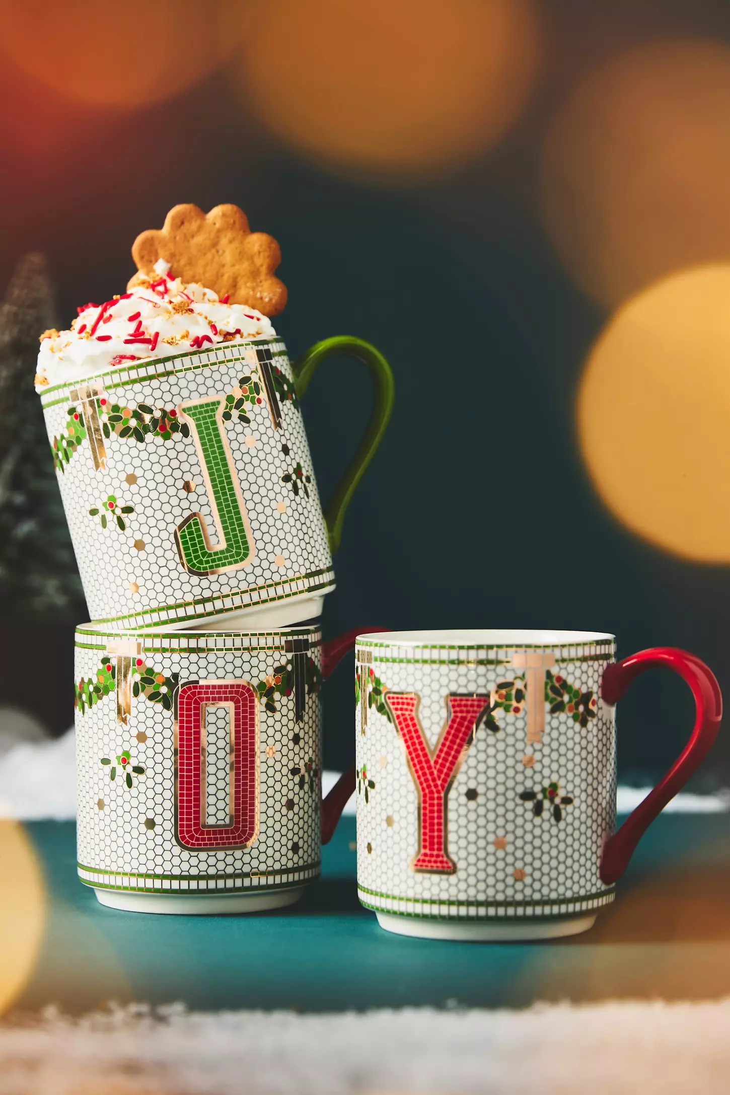 Bistro Tile Christmas Monogram Kupa