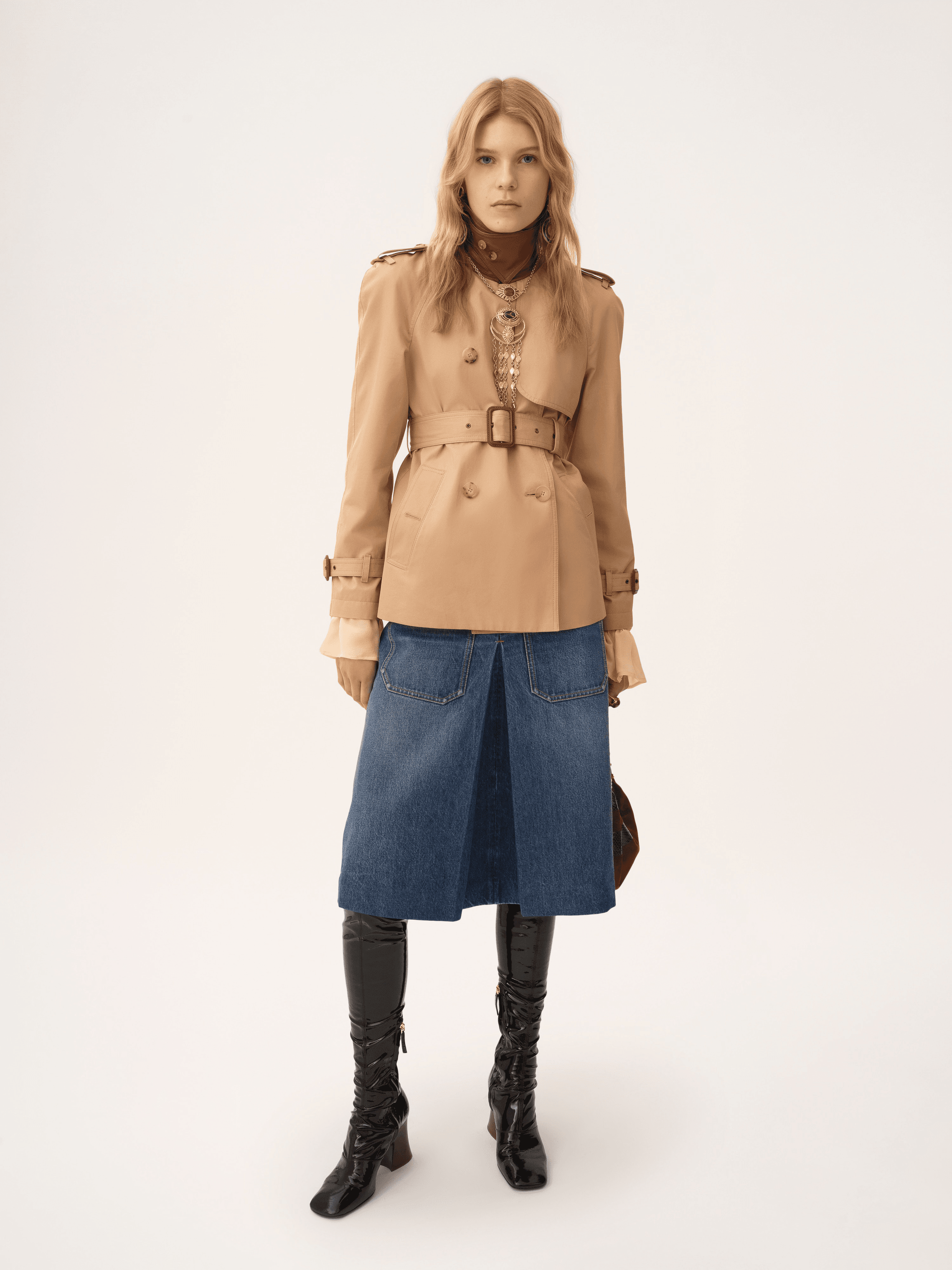 Gabardin Kısa Trençkot