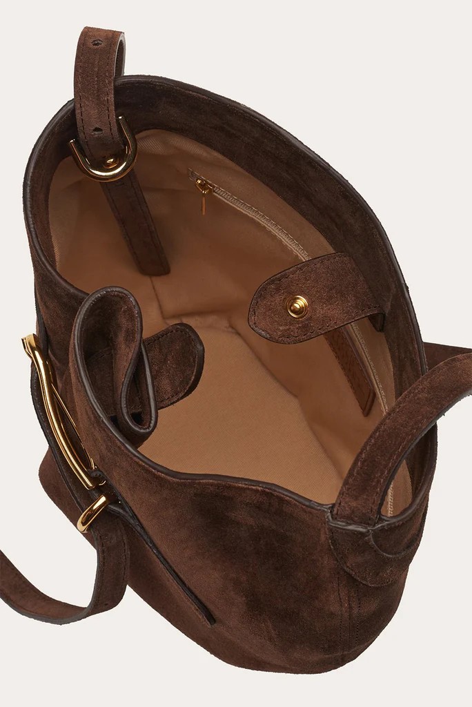 Kemerli Bucket Süet Çanta