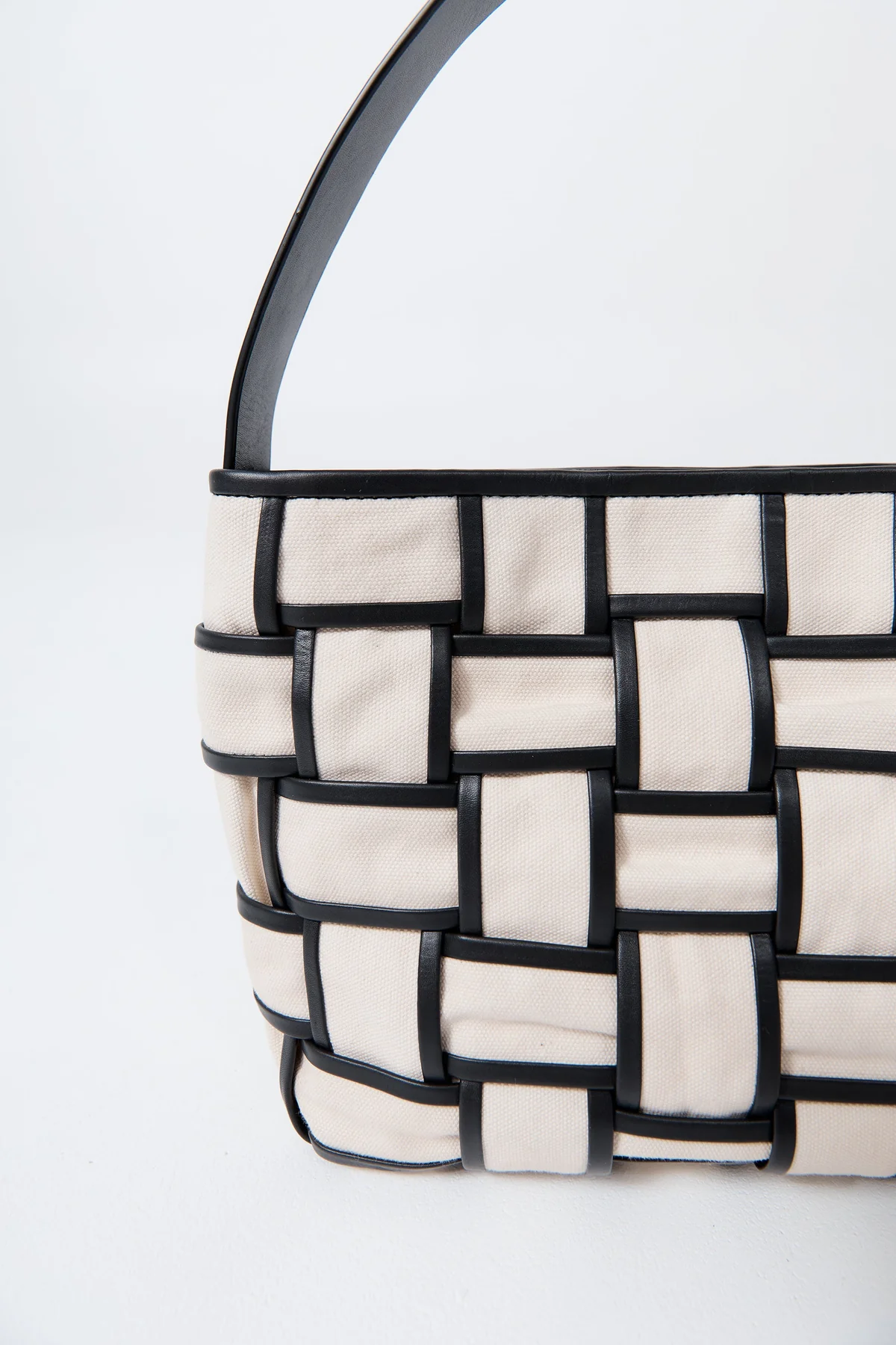 Border Woven Mini Tote Çanta