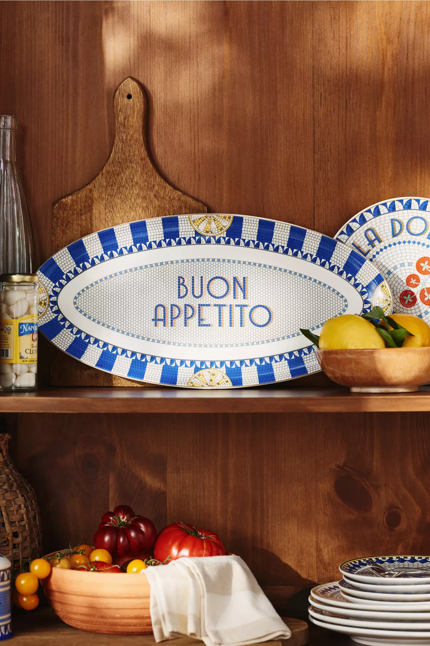 Anthropologie Bistro Tile İtalya Edition Oval Servis Tabağı