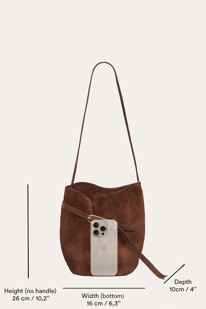 Kemerli Bucket Süet Çanta