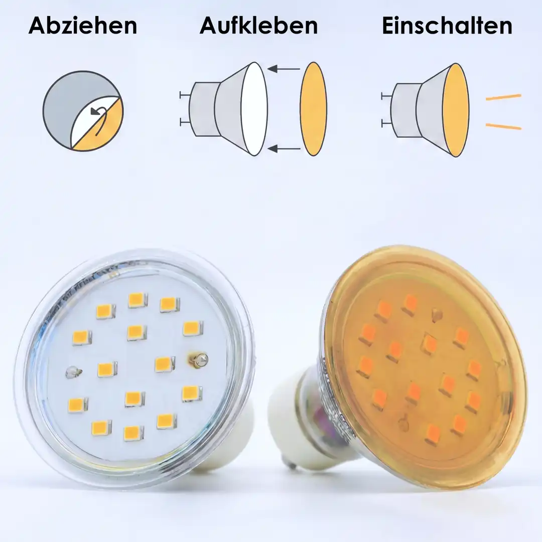DIYEAH 20er Set Farbfolien Für Lampen - Runde Selbstklebende Warmweiß Filter Für LED Lampen