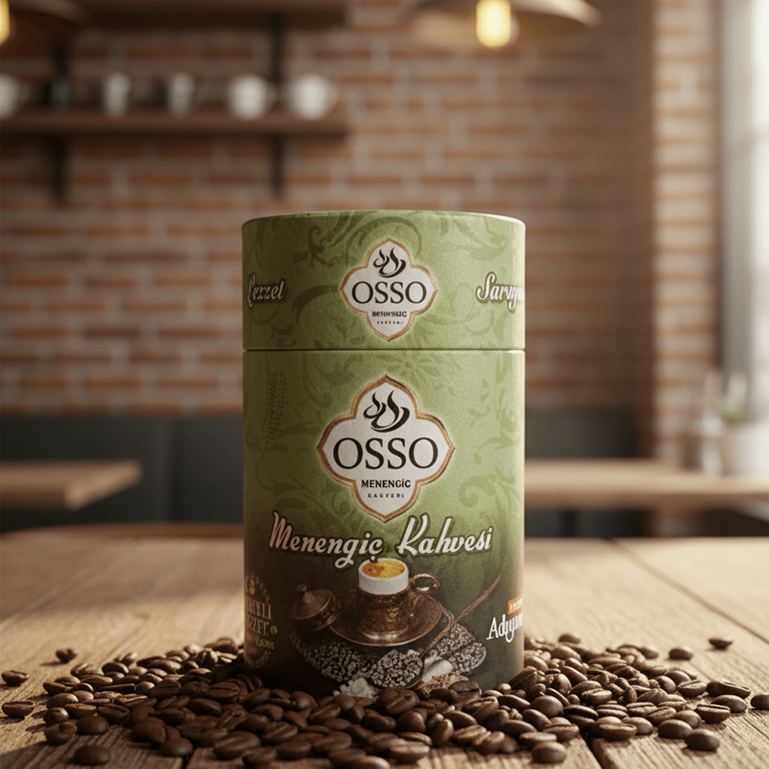 OSSO Menengiç Kahvesi – 200g | Koffeinfreier Türkischer Kaffee in luxuriöser Silindrischer Dose