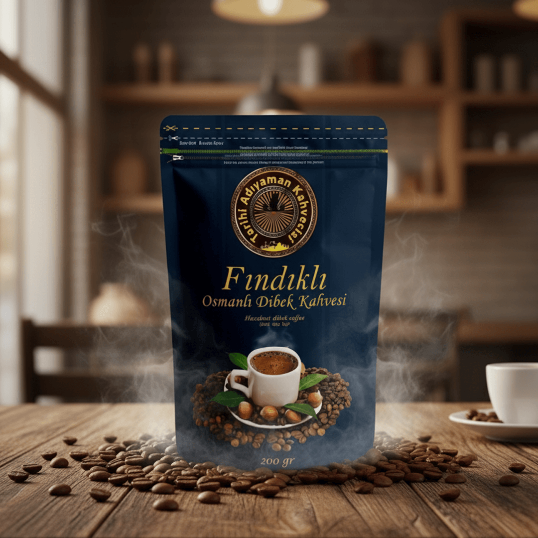 Tarihi Adıyaman Kahvecisi Fındıklı Dibek Kahvesi – 200g | Traditioneller türkischer Kaffee mit Haselnuss-Aroma