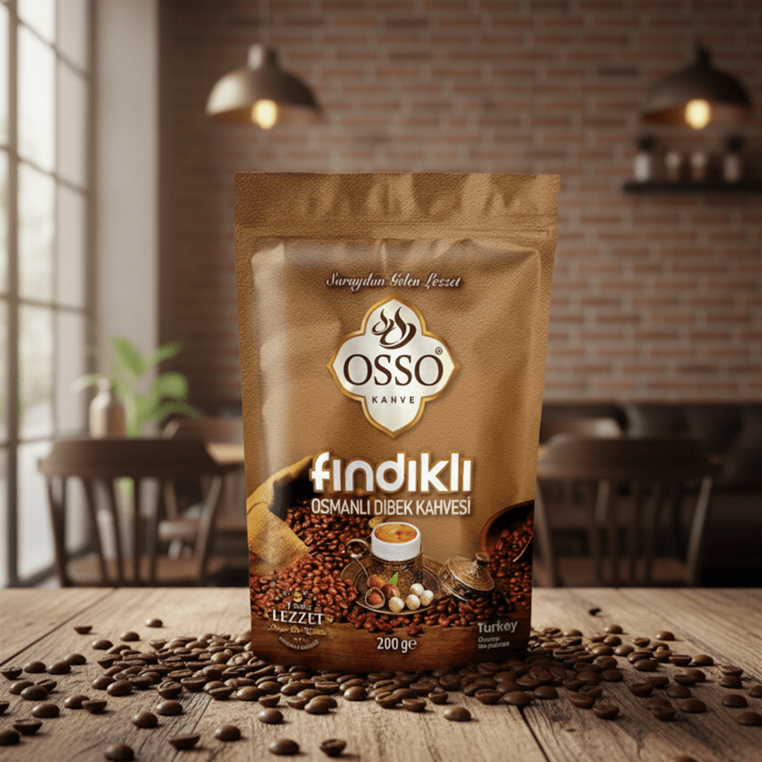 OSSO Fındıklı Dibek Kahvesi – 200g | Cremiger Türkischer Kaffee mit Haselnuss-Aroma