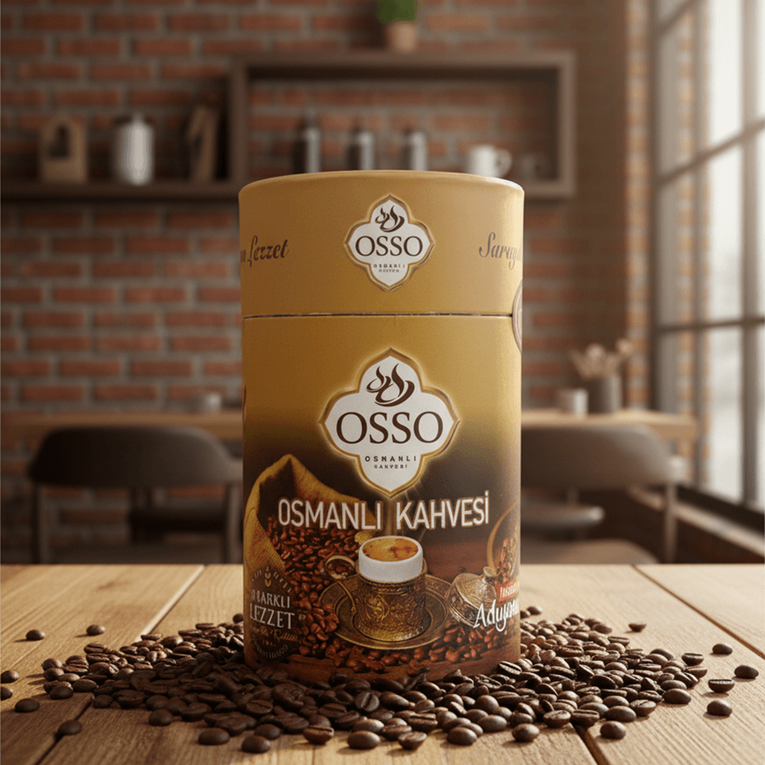 OSSO Osmanlı Kahvesi – 200g | Exklusiver Osmanischer Kaffee in luxuriöser Silindrischer Dose