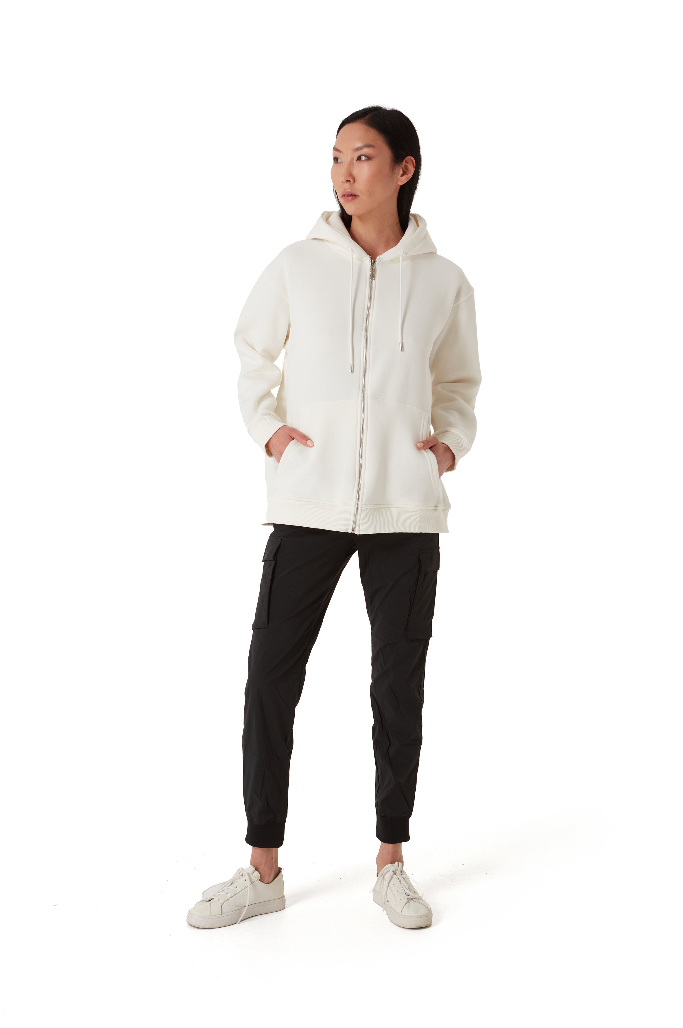 THE BUZZ OVERSIZED ZIP HOODIE WOMEN