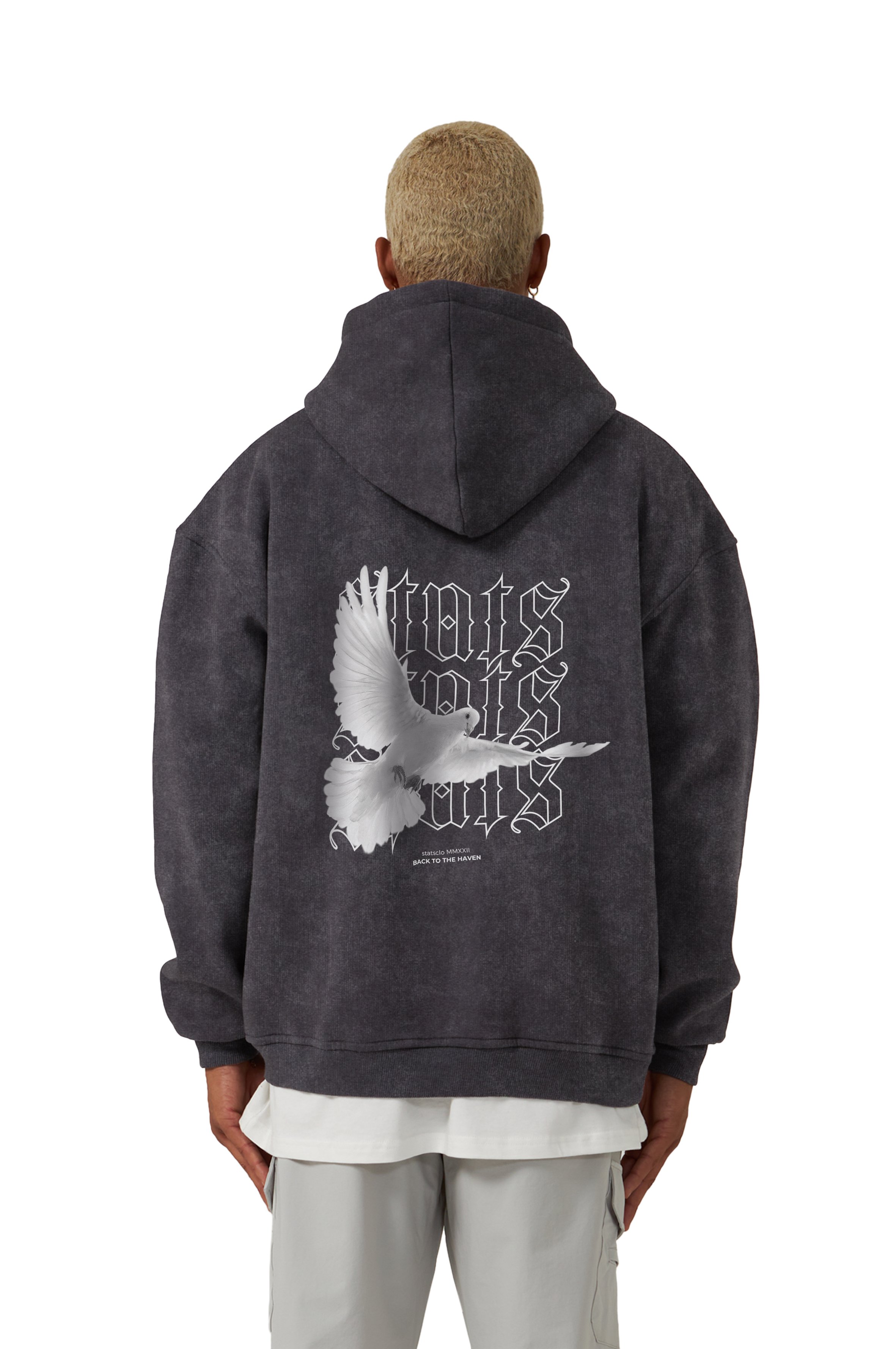 PIGEON OVERSIZED HOODIE MEN - Stone