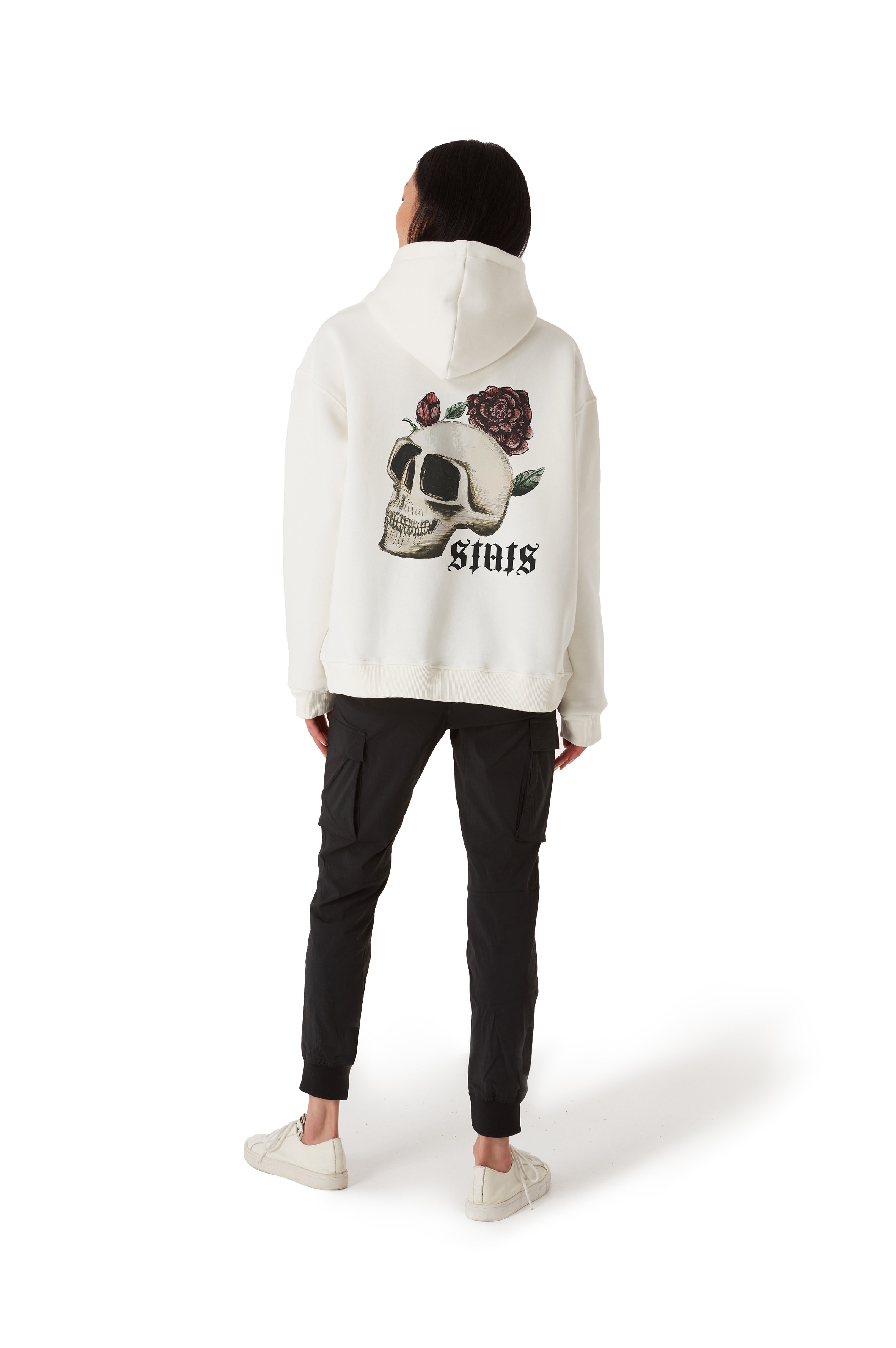 SKULL OVERSIZED ZIP HOODIE WOMEN