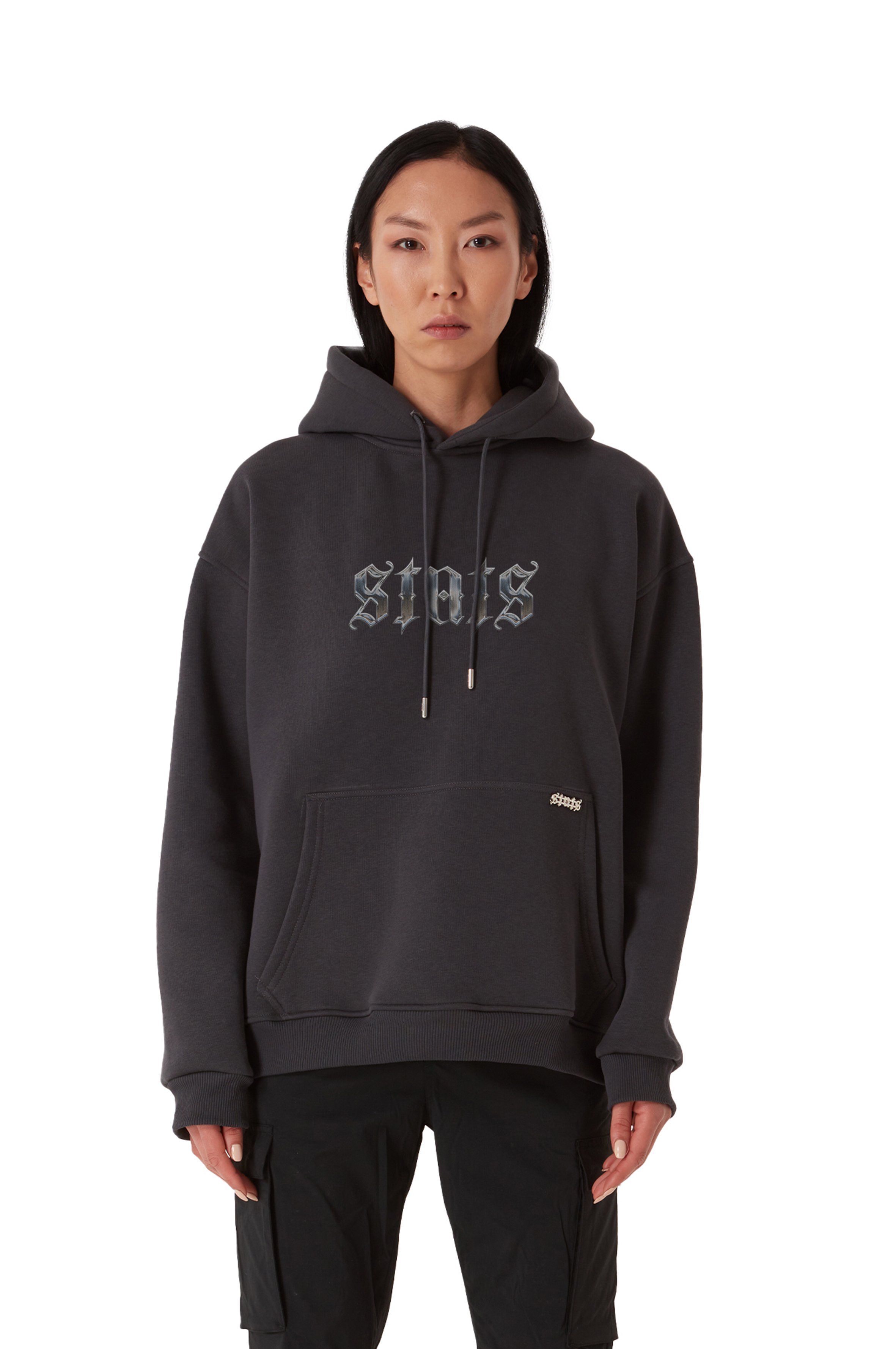 ORIGINALS STATS CHROME OVERSIZED HOODIE WOMEN - Gray